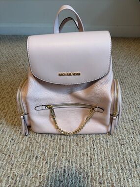 NWT Michael Kors Light Pink Pebbled Leather Mini Backpack with Gold Hardware
